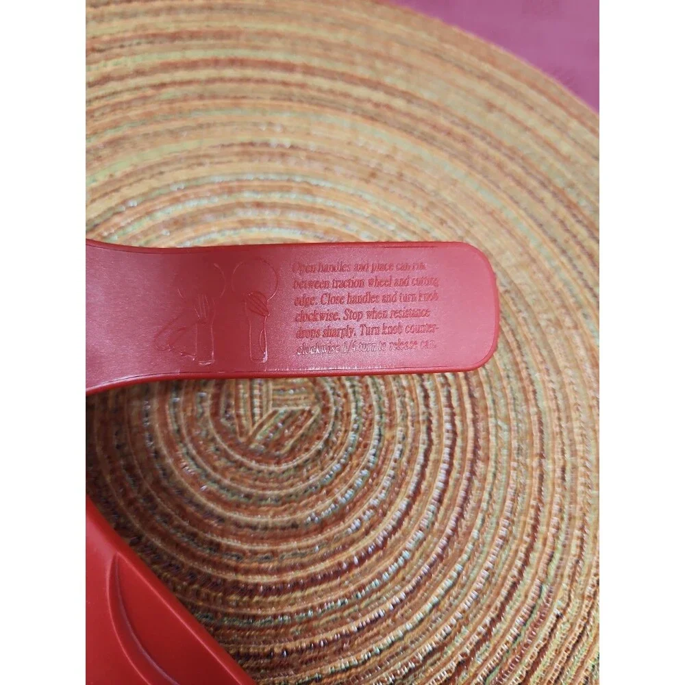 Kuhn Rikon Auto Saftey Lid Lifter Can Opener In Red Made In Switzerland EUC